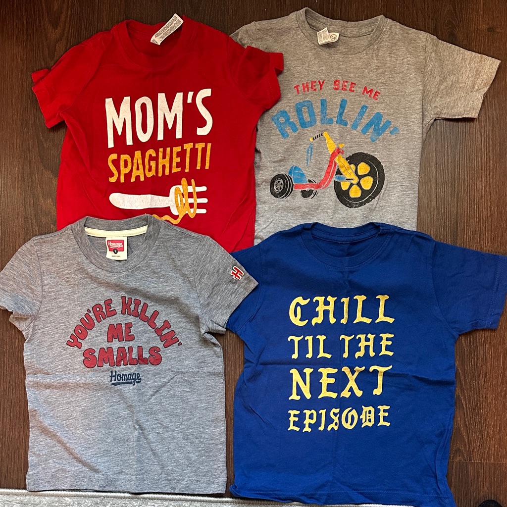 Homage & Other Brand Graphic Kids Short Sleeve Tees Size 3t - 90’s Pop Culture
